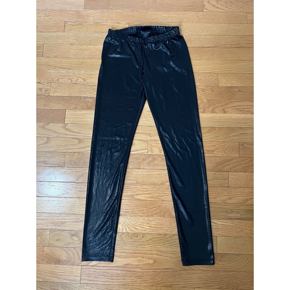 Forever 21 Black Faux Leather Snake Print Leggings